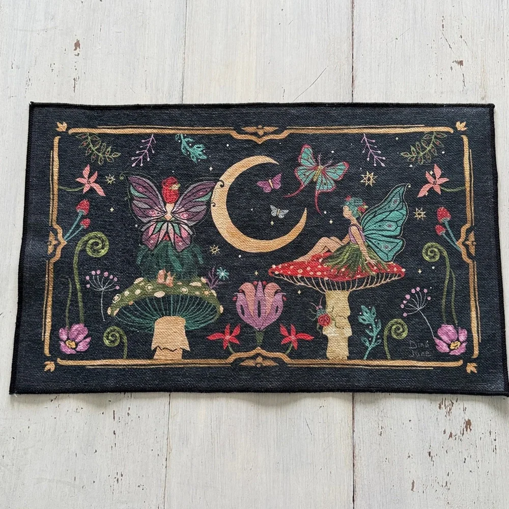 Evergreen Fairy and Mushroom Indoor/Outdoor Mat - New